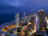 Queensland, Gold Coast, Surfer's Paradise, Evening View of Surfer's Paradise Highrises, Australia