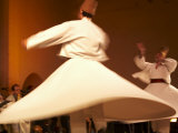 Fes, Two Whirling Dervishes Perform During a Concert at Fes Festival of World Sacred Music, Morocco