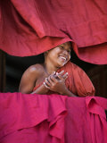 Buy Burma, Rakhine State, Sittwe, Young Novice Monk at Pathain Monastery Where 210 Monks Live, Myanmar at AllPosters.com
