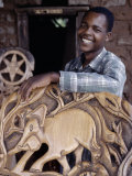 Buy Wood Carver Puts the Finishing Touches to a Chief's Chair, Malawi at AllPosters.com