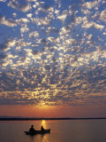 Canoeing under a Mackerel Sky at Dawn on the Zambezi River, Zambia