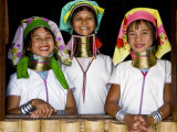 Padaung Women, of the Karen Tribe, Wearing Brass Necklaces Which Elongate their Necks, Myanmar