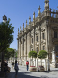 Tourist Photographs the Magnificent Baroque Architecture of Seville's Cathedral, Spain