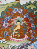 Thangka Painting of the Buddha Sakyamuni Surrounded by Temptation, Bhaktapur, Nepal, Asia