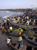 Fishing Boats on the Beach in Accra, Ghana, West Africa, Africa