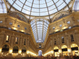 Galleria Vittorio Emanuele at Dusk, Milan, Lombardy, Italy, Europe