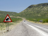 Buy Elephant Sign Along Dirt Road, Namibia, Africa at AllPosters.com