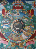 Wheel of Life, Kopan Monastery, Bhaktapur, Nepal, Asia