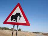 Buy Elephant Road Sign, Damaraland, Kunene Region, Namibia, Africa at AllPosters.com