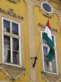 Hungarian Flag and House Detaill, Uri Utca, Old Town, Budapest, Hungary, Europe