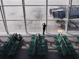 Man Wan Waiting at Airport Gate, Chek Lap Kok Airport, Hong Kong, China, Asia