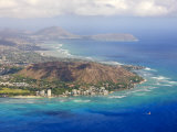 Aerial of Honolulu and Diamond Head, Oahu, Hawaii