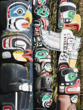 First Nation Totem Poles in Stanley Park, Vancouver, British Columbia, Canada, North America