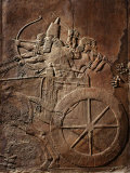 King Ashurbanipal on his Chariot, Assyrian Reliefwork, from Palace at Nineveh, 650 BC