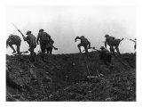 Going Over the Top, Soldiers Climbing over Trench on First Day of Battle of Somme, July 1, 1916 Giclee Print