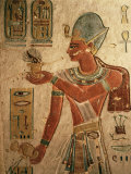 The King, Ramesses III, Wearing the Blue Crown and Making an Offering