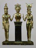Horus and Isis to Either Side of Osiris upon a Column, Third Intermediate Period 985-715 BC