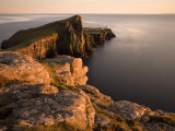 Neist Point and Lighthouse Bathed in Evening Light, Isle of Skye, Highland