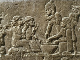 Soldiers Eating, from Military camp, relief, 7th century BC Assyrian
