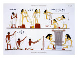 Buy Spinning Thread and Weaving, from a Rare Record of Frescoes from Thebes, recorded 1819-1822 at AllPosters.com