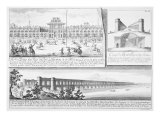 The Royal Palace at Isfahan, A Cross-Section of the Alyverdy-Chan Isfahan Bridge and a View of the 