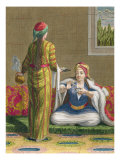 Buy Turkish Girl, Having Coffee on the Sofa, 18th century at AllPosters.com