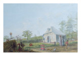 Colonial Children Playing Outside the House in the Reunion Island, 1793 Giclee Print