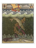 Buy Bogatyr Volga Transforms himself into a Pike, illustration for the Russian Fairy Story, 'The Volga' at AllPosters.com