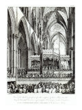 Gallery prepared for the reception of Royal Family in Westminster Abbey, engraved by John Spilsbury
