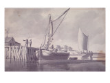 Buy Sailing Barges Approaching a Wharf at AllPosters.com