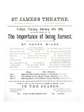 Programme for a Performance of The Importance of Being Earnest, by Oscar Wilde