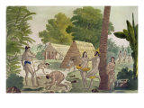 Customs of the Inhabitants of the Mariana Islands, Plate 28 from 'Le Costume Ancien et Moderne' by