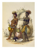 Dabiyaki and Upapazi, Zulu Boys in Dancing Dress, plate 17 from 'The Kafirs Illustrated', 1849