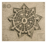 Map of Palmanova, from 'Les Villes De Venetie', 1704, Published by Rutgert Alberts in the Hague