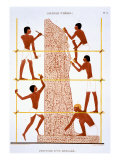 Buy Stonemasons Making Colossal Statue of Pharaoh, from a Rare Record of Frescoes from Thebes at AllPosters.com