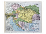 Map of the Austro-Hungarian Empire, Illustration from a French geography School Textbook, 1905 Giclee Print