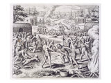 Buy Battle Between Tuppin Tribes, from 'Newe Welt und Americanische Historien' at AllPosters.com