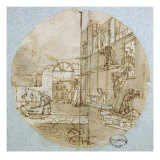 Buy The Mason's Workshop, Plate Design for a Service Depicting Different Trades, c.1820-35 at AllPosters.com