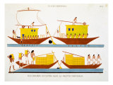 Buy Nile Barges, from a Rare Record of Frescoes from Thebes, recorded 1819-1822 at AllPosters.com