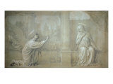 Buy The Annunciation, Preparatory Cartoon for the Cappella Raffo fresco in Misericordia Cemetery, Siena at AllPosters.com