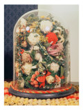 Victorian Woollen Flowers in a Glass Case