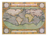 Buy Typus Orbis Terrarum, map of the world, from Ortelius's 'Theatrum Orbis Terrarum', Antwerp, 1570 at AllPosters.com
