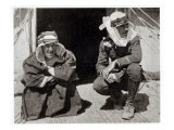 T. E. Lawrence and Mr L. Thomas outside their tent, 1919