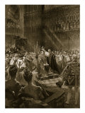 Buy Coronation Ceremony of 1902: King Edward VII During Act of Crowning, 'The Illustrated London News' at AllPosters.com