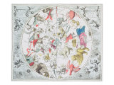 Celestial Planisphere Showing Zodiac Signs, from