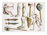 Buy Greek Soldiers, Arms and Armour, Plate 38 from 'Le Costume Ancien et Moderne' by Jules Ferrario at AllPosters.com