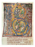 Historiated Initial 'B' Depicting King David, from the 'Bible de Saint-Sulpice de Bourges'