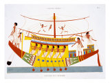 Buy A Riverboat on the Nile, from a Rare Record of Frescoes from Thebes, recorded 1819-1822 at AllPosters.com