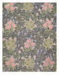 Wallpaper design with Tulips, Daisies and Honeysuckle
