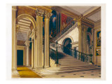 Buy Stair Case, Buckingham House, 'The History of Royal Residences', engraved by William James Bennett at AllPosters.com